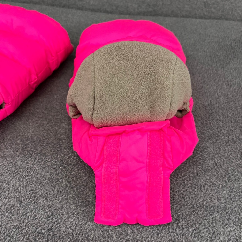 7 A.M. Enfant WarMMuffs Stroller Mittens Women OS Neon Pink Puffer Fleece HM212 - Picture 8 of 9